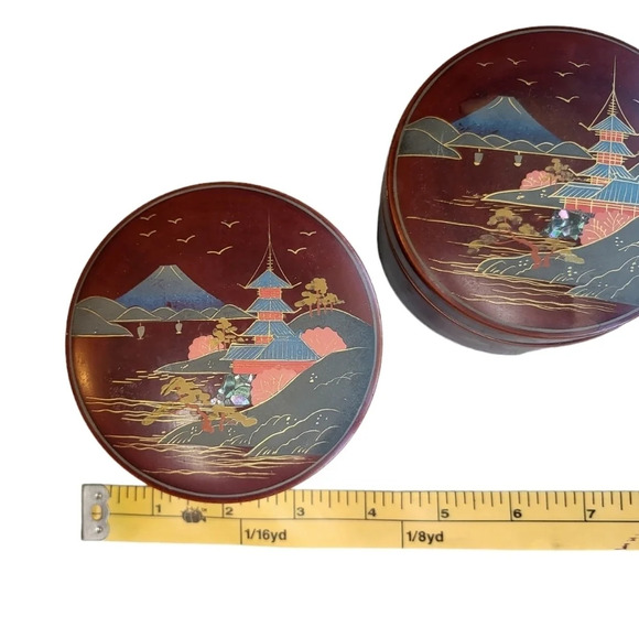 Vintage Japanese Asian Trinket Rice Containers Set - Picture 9 of 11